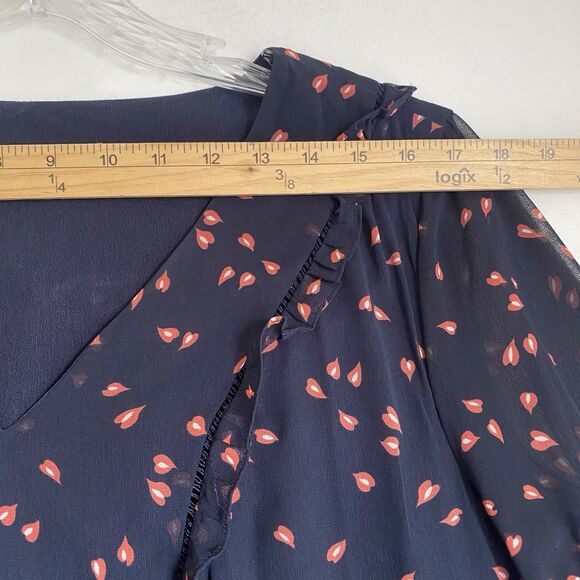 Hush Mini Fit & Flare Dress 14 Dark Floral Long Sleeve Romantic Coquette - Picture 6 of 9